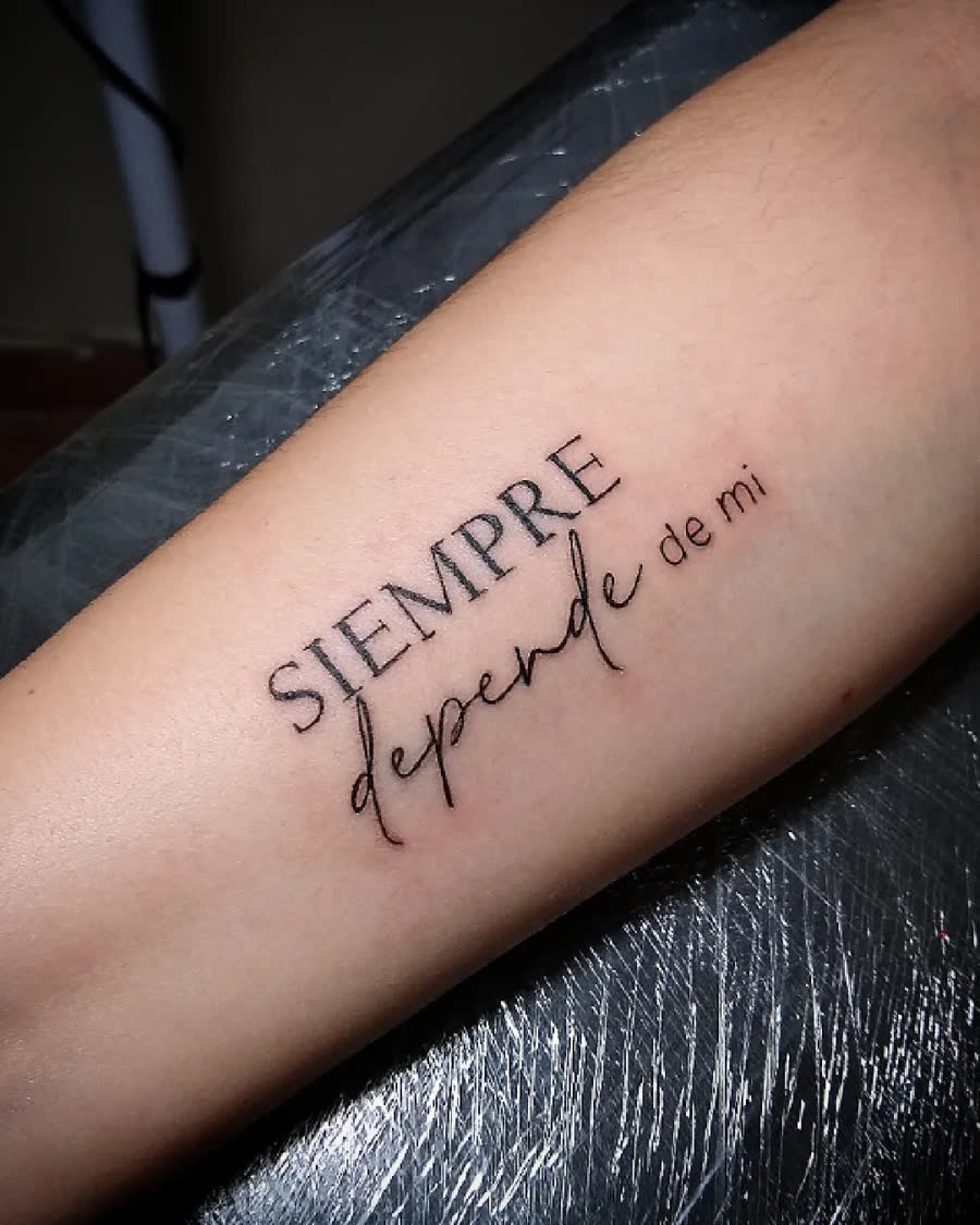 Lettering · siempre depende de mi